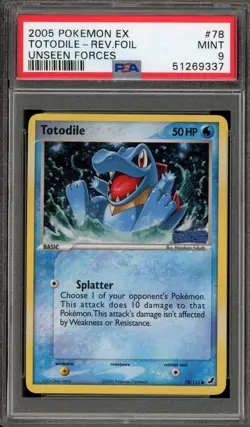 Pokemon Totodile EX Unseen Forces Reverse Holo #78 PSA 9 Mint - Image 1