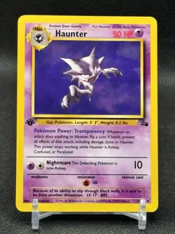 Haunter - 1999, 21/62 Fossil Unlimited Rare Pokemon TCG - Non Holo 1st Edition - Image 1