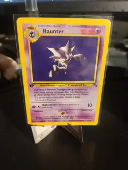 Vintage Pokemon 1st Edition Fossil Haunter Non-holo Rare Card 21/62 Tcg - Image 1