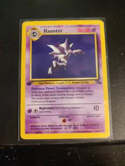 Vintage Pokemon 1st Edition Fossil Haunter Non-holo Rare Card 21/62 Tcg - Image 3