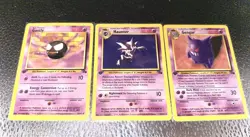 Pokemon TCG Fossil1st Edition Gengar 20/62 Haunter21/62 Gastly Fossil Non Holo - Image 1