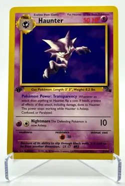 1999 Pokemon Fossil 1st Edition Haunter Non Holo 21/62 WOTC Vintage Rare TCG - Image 1