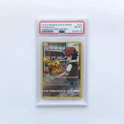 Pokemon Sun & Moon Cosmic Eclipse 2019 - Secret #241/236 Pikachu PSA 8 - Image 1
