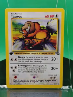 Tauros 47/64 1st Edition Jungle Set Uncommon 1999 English Pokemon Card WoTC - Image 3
