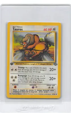 TAUROS 47/64 - 1ST EDITION - Jungle SET - VINTAGE WOTC Pokemon Card- HP - Image 1