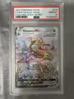 *FRESH CERT*Pokemon Rayquaza VMAX 218/203 Alt Art Evolving Skies GEM MINT PSA 10 - Image 1