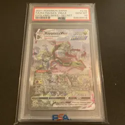 Rayquaza VMAX Evolving Skies Secret Rare 218/203 PSA 10 Pokemon Mint - Image 1