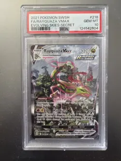 Pokemon 2021 Rayquaza VMAX 218/203 Alt Art Evolving Skies GEM MINT PSA 10 - Image 1