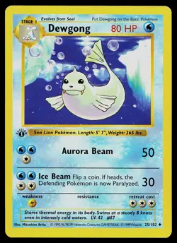 Pokemon Card - Dewgong Base Set (Shadowless) 25/102 Uncommon 1st Edition - Image 1