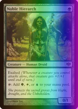 MTG Magic the Gathering Noble Hierarch (87/147) Conflux LP FOIL - Image 1