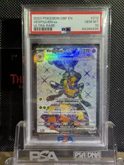 2023 Pokemon OBF EN #212/197 Vespiquen EX Ultra Rare PSA 10 GEM - Image 1