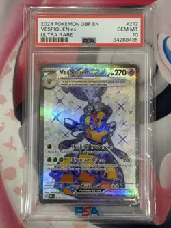 2023 Pokemon OBF EN #212/197 Vespiquen EX Ultra Rare PSA 10 GEM - Image 3
