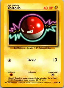 Voltorb Base Set #067/102 Pokemon Non Holo LP - Image 1