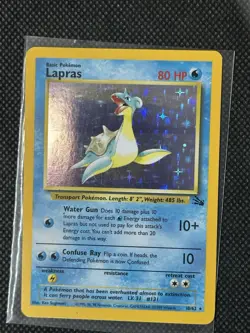 Pokemon TCG Fossil Set Unlimited 1999 Lapras 10/62 Holo Rare (LP) - Image 1