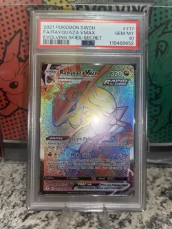 Rayquaza VMAX Rainbow #217/203 Pokemon Evolving Skies - PSA 10 Gem Mint - Image 1