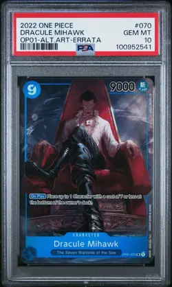 PSA 10 Dracule Mihawk OP01 070 Romance Dawn One Piece - Image 1