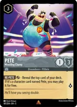 4x Pete - Wrestling Champ - 187/204 - Rare NM-Mint Disney Lorcana: Shimmering Sk - Image 1