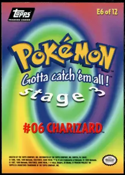 1999 Topps Pokemon The Movie Edition Charizard Non Holo #E6 Black Logo - Image 2