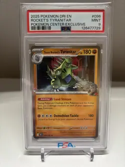 Team Rocket's Tyranitar (Pokemon Center Exclusive) 096/182 - PSA 9 - Image 1