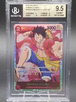 BGS 9.5 GEM MINT One Piece Monkey D. Luffy SR Romance Dawn OP01-024 - Image 1