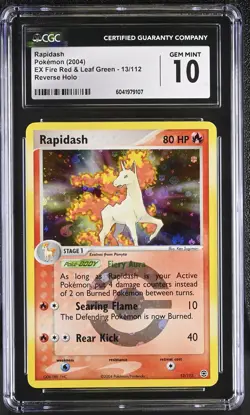 CGC 10 Rapidash EX Fire Red & Leaf Green 13/112 Reverse Holo Pokemon Card - Image 1