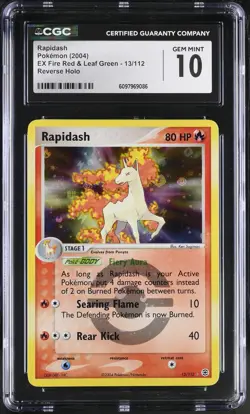 CGC 10 Rapidash EX Fire Red & Leaf Green 13/112 Reverse Holo Pokemon Card - Image 1