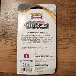 Rare SWSH Rebel Clash Gengar Checklane Blister Pokemon HTF 3 Card Booster Pack - Image 2