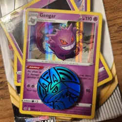 Rare SWSH Rebel Clash Gengar Checklane Blister Pokemon HTF 3 Card Booster Pack - Image 3
