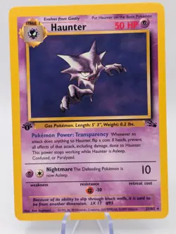 Pokemon TCG Haunter Fossil 21, Regular 1st Edition Rare Card - Image 1