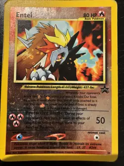 Entei Black Star Promo (2000) – Vintage Pokemon Card – WOTC Era – MP - Image 1