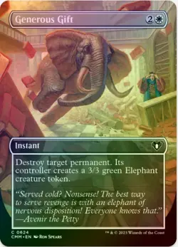 1 x Generous Gift - Foil - Borderless - Commander Masters - LP - MTG - Image 1