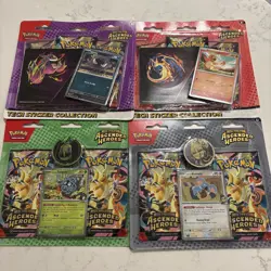 4 X Pokemon TCG: Ascended Heroes Tech Sticker & Blister Pack Bundle New & Sealed - Image 1