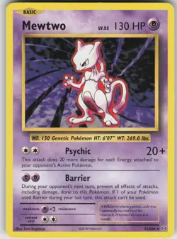 Pokemon TCG Mewtwo Rare XY - Evolutions 51/108 - Image 1