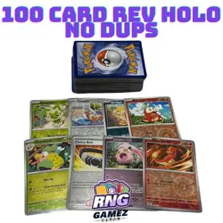 100 Pokemon Card Lot - All Reverse Holos - No Duplicates - Starter Set - Image 1