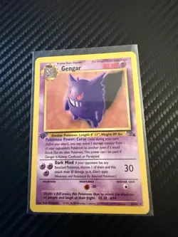 Pokemon Gengar 1st Edition Fossil Set Card 20/62 1999 English Non Holo MP - Image 3