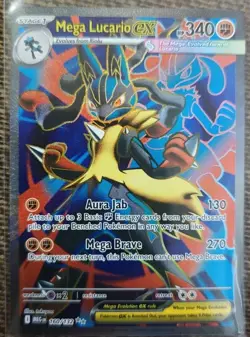 Mega Lucario ex 160/132 Me01: Mega Evolution Holo Pokemon NM - Image 1