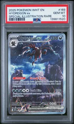 2025 POKEMON WHT EN-WHITE FLARE SPECIAL ILLUSTRATION RARE HYDREIGON EX PSA 10 - Image 1