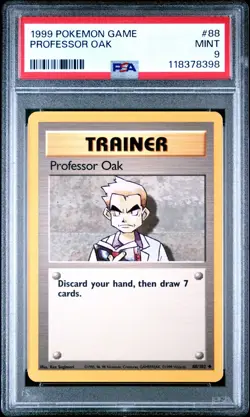 1999 POKEMON GAME BASE SET #88 PROFESSOR OAK PSA 9 MINT - Image 1