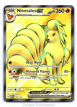 Ninetales EX 186/165 - Scarlet & Violet 151 - Pokemon Card - Near Mint - Image 1
