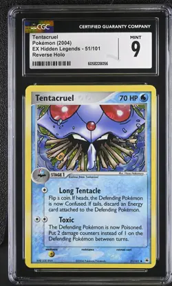 Pokemon CGC 9 Tentacruel - EX Hidden Legends 51/101 Reverse Holo, 2004 - Image 1