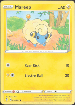 Mareep 054/203 Common : Evolving Skies Pokemon tcg Card - Image 1