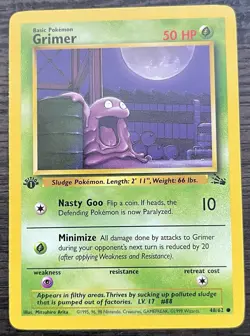 1st Edition Grimer 48/62 Pokemon TCG WOTC Base Set Fossil MINT - Image 1
