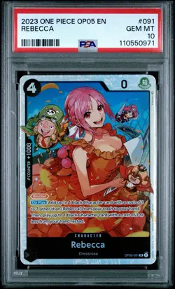 One Piece TCG Rebecca SR Holo OP05-091 Awakening of the New Era PSA 10 English - Image 1