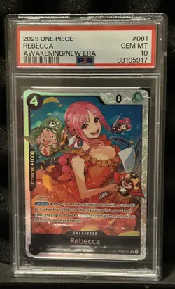 One Piece TCG Rebecca SR Holo OP05-091 Awakening of the New Era PSA 10 English - Image 1