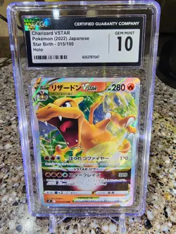 🔥2022 Pokemon Japanese Star Birth Charizard VSTAR 015/100 CGC GEM MINT 10🔥 - Image 1