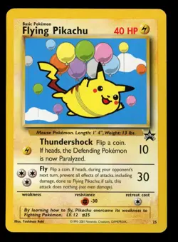 2001 WOTC POKEMON LEAGUE PROMO FLYING PIKACHU #25 BLACK STAR PROMO NM B - Image 1