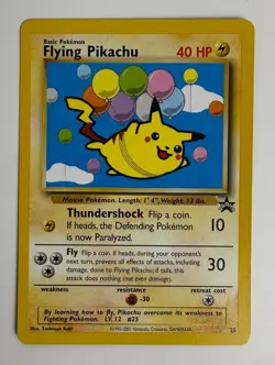 2001 WOTC POKEMON LEAGUE PROMO FLYING PIKACHU #25 BLACK STAR PROMO NM B - Image 3