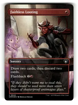Faithless Looting (Borderless) Commander Masters 642 NM FOIL - Image 1