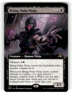 Biting-Palm Ninja (Extended Art) Kamigawa: Neon Dynasty 452 Near Mint - Image 1