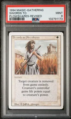 PSA 9 Mint - Swords To Plowshares - Revised - Vintage Magic The Gathering - MTG - Image 1
